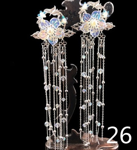 Qfdian gifts for women hot sale new HANFU 1set Vintage Chinese Traditional hanfu Butterfly Hairpin Classic Retro Hair Stick Fashion Women Elegant Hair Pin Accessories