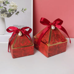 Qfdian Party gifts Party decoration hot sale new Gem Tower Bronzing Candy Box Wedding Gift Packaging Box Only For You Chocolate Candy Paper Gift Box For Baby Shower Event Party