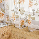 Qfdian valentines day gifts for her Flowers Tulle For Kitchen Living Room Bedroom Sheer Curtains Home Decoration Window Treatments Voile Panel Drapes