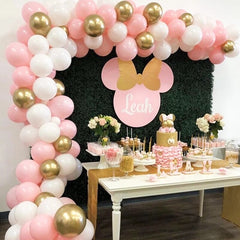 Qfdian Party decoration 1set Balloon Garland Arch Kit Long Pink White Gold Latex Air Globos Pack For Baby Shower Wedding Birthday Party Decor Supplies