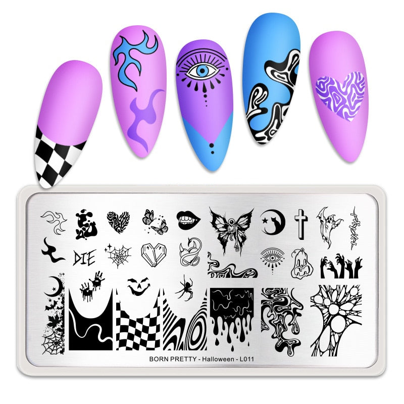 Qfdian Valentine Day Nail Stamping Plates Heart Love Animal Artist Stamping Template Nail Design Stencil Tools Manicure