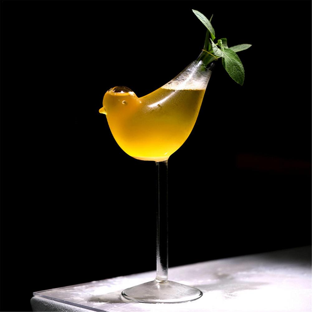 Qfdian Party gifts Party decoration hot sale new 150ml Wine Glass Cocktail Glass Irregular Bird Design Versatile Lead-free Pure And Eco-friendly Stunning Laser Cutting ProcessEl