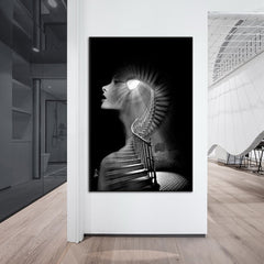 Qfdian Nordic Women with Stairs Canvas Wall Art Abstract Portrait Poster And Prints Decorative Fabric Painting For Living Room Pictures