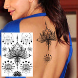 Black Henna Lace Temporary Tattoos Sticker For WOmen Butterfly Moth Mehndi Flower Fake Tatoo Sticker Feather Flora Tatoo