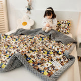 Qfdian Cute Animal Blanket For Kids Soft Fluffy Winter Blankets Warm Bed Cover Thick Weighted Blanket Children's Cartoon Duvet Quilt