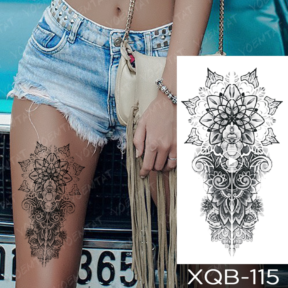 Qfdian Waterproof Temporary Tattoo Sticker I Love You Flash Tattoos Lip Print Butterfly Flowers Body Art Arm Fake Sleeve Tatoo Women