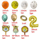 Qfdian Party decoration 18pcs/set Jungle Animal Balloons Chrome Metallic Latex Balloon 30inch Gold Number Globos Kids Birthday Party Baby Shower Decor