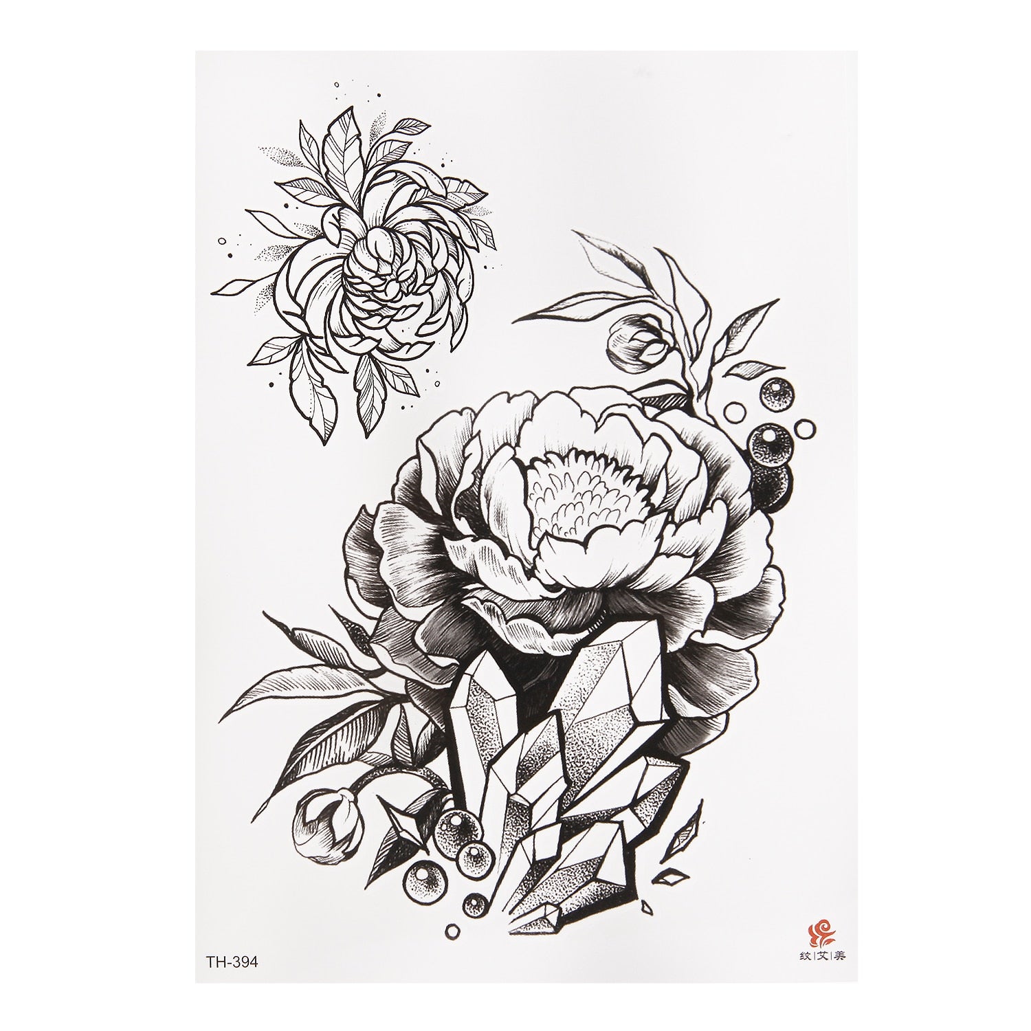 Qfdian Party decoration hot sale new Waterproof Temporary Tattoo Sticker Black Roses Flower Pattern Design Full Flower Arm Body Art Big Large Fake Tattoo Sticker 1PC