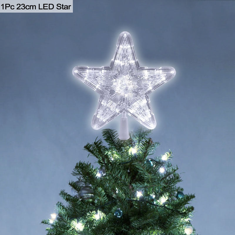 Qfdian wedding decorations Christmas Tree Top Star LED Light Lamp Christmas Decorations For Home Xmas Tree Ornaments Navidad New Year 2022 Natal Noel