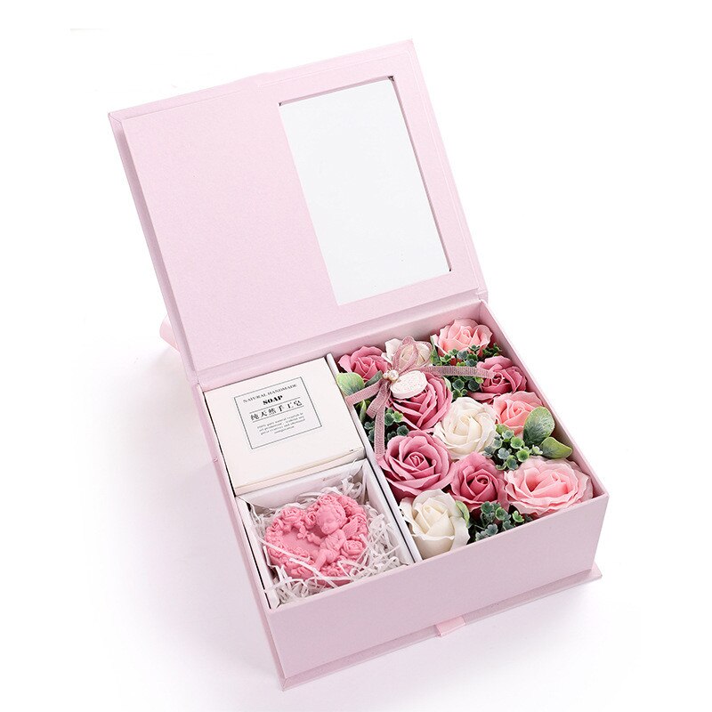 1pc beautiful Valentine Scented Soap Artificial Rose Gift Box for Girlfriend Wedding Birthday party supplies home decorations