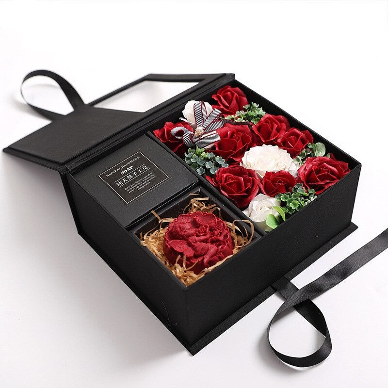 1pc beautiful Valentine Scented Soap Artificial Rose Gift Box for Girlfriend Wedding Birthday party supplies home decorations