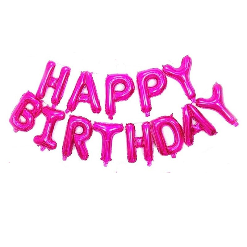 Qfdian Party decoration 16 Inch Happy Birthday Balloon Set Letter Foil Birthday Party Decoration Kids Rose Gold Confetti Happy Birthday Balloons Kids