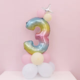 Qfdian Party decoration 1set 32inch Number Foil Balloons Digit Air Ballon Kids Birthday Party Festival Party Anniversary Crown Decor Supplies
