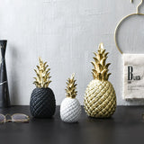3 Colors Resin Pineapple Shaped Figurine Gold Black Nordic Style Crafts Miniatures Gift For Office Home Decoration Ornament