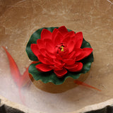 Qfdian home decor hot sale new Artificial Lotus Simulation water lily flowers Pond Plant Ornament Floating Flower Home Garden Pond Decoration Floating Lotus