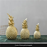 3 Colors Resin Pineapple Shaped Figurine Gold Black Nordic Style Crafts Miniatures Gift For Office Home Decoration Ornament
