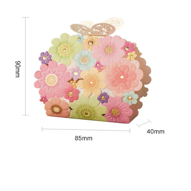 Qfdian Party decoration hot sale new Hot Sale New Laser Hollow butterfly Buckle 50ps Laser Design Candy Box, Wedding Gift Bags, Candy and Gift Boxes