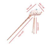 Qfdian gifts for women hot sale new Women Elegant Secluded Orchid Bobby Pin Fashion Hairpin Rhinestone Hair Stick