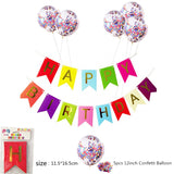 Qfdian Party decoration 16 Inch Happy Birthday Balloon Set Letter Foil Birthday Party Decoration Kids Rose Gold Confetti Happy Birthday Balloons Kids