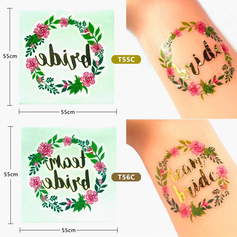 Qfdian Party decoration Flamingo Hawaii Wedding Decoration Team Bride To Be Tattoo Sticker Bridal Shower Bachelorette Party Supplies Mexican Party Decor