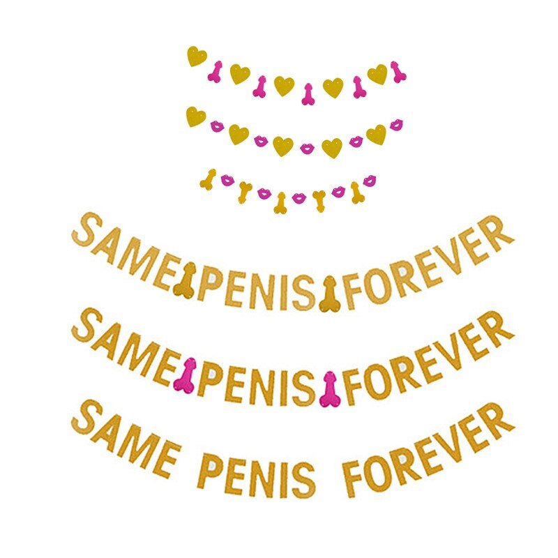 Qfdian Party decoration Bachelorette Party Decoration Glitter Same Penis Forever Banner Bridal Shower Bride To Be Hen Party Supplies Wedding Decoration