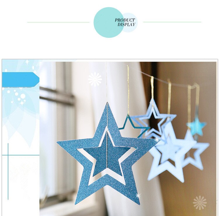 Qfdian Party decoration valentines day  6pcs/set Three-dimensional Hollow Snowflake Hanging Cardboard Party Christmas Happy Birthday Wedding Party Decoration for Home