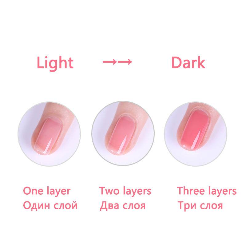 QFDIAN Milky Pink Rubber Base Gel Camouflage Color Coat Nude Brown Soak Off Nails Gels Varnish Lacquer 10ml UV LED Gel