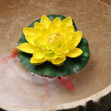 Qfdian home decor hot sale new Artificial Lotus Simulation water lily flowers Pond Plant Ornament Floating Flower Home Garden Pond Decoration Floating Lotus