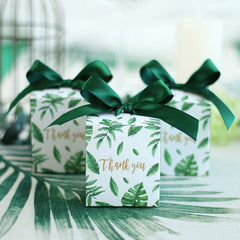 Qfdian Party gifts Party decoration hot sale new Sen Department Green Creative Square candy box wedding favor chocolate box party supplies box christmas gift box baby shower