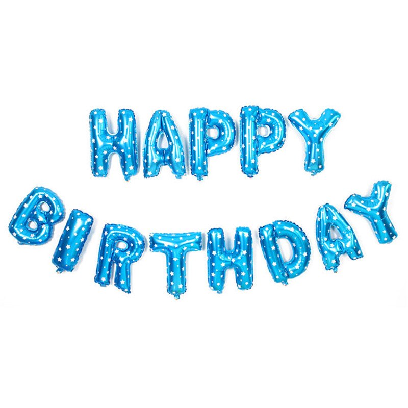 Qfdian Party decoration 16 Inch Letter Happy Birthday Foil Balloon Birthday Party Decoration Kids Boy Girl Event Supplies Helum Balloons