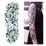 Qfdian gifts for women hot sale new Full Flower Arm Temporary Tattoo Sticker Rose Clock Body Art Water Transfer Fake Tatoo Sleeve For Men Women