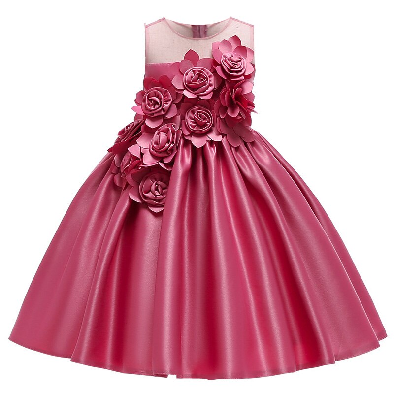 Qfdian halloween costumes christmas costumes Christmas Kids Dress For Girls Elegant Princess Dress Children Costume Girls Clothes Flower Girls Wedding Party vestidos 3-10 Y