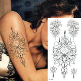 Qfdian tattoo body stickers rose peony lotus flowers tatoos temporales for women temporary tattoo sticker flower girls tatoo fake water