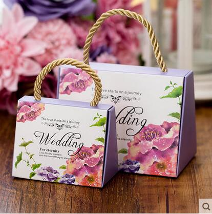 Qfdian wedding decorations for reception 50pcs Portable wedding candy box favors box paper gift bag packaging box for guests party decoration supplies