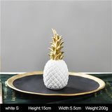 3 Colors Resin Pineapple Shaped Figurine Gold Black Nordic Style Crafts Miniatures Gift For Office Home Decoration Ornament