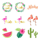 Qfdian Party decoration Flamingo Hawaii Wedding Decoration Team Bride To Be Tattoo Sticker Bridal Shower Bachelorette Party Supplies Mexican Party Decor