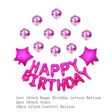 Qfdian Party decoration 16 Inch Happy Birthday Balloon Set Letter Foil Birthday Party Decoration Kids Rose Gold Confetti Happy Birthday Balloons Kids