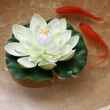 Qfdian home decor hot sale new Artificial Lotus Simulation water lily flowers Pond Plant Ornament Floating Flower Home Garden Pond Decoration Floating Lotus