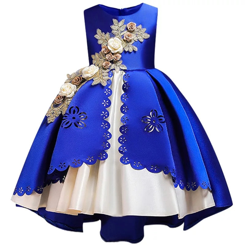 Qfdian halloween costumes christmas costumes Christmas Kids Dress For Girls Elegant Princess Dress Children Costume Girls Clothes Flower Girls Wedding Party vestidos 3-10 Y