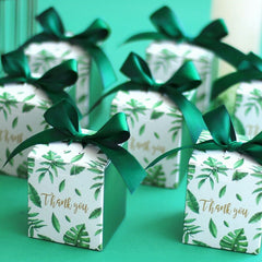 Qfdian Party gifts Party decoration hot sale new Sen Department Green Creative Square candy box wedding favor chocolate box party supplies box christmas gift box baby shower