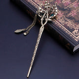 Qfdian gifts for women hot sale new HANFU  Women Elegant Butterfly Leaves Bobby Pin Fashion Hairpin Rhinestone Hair Stick