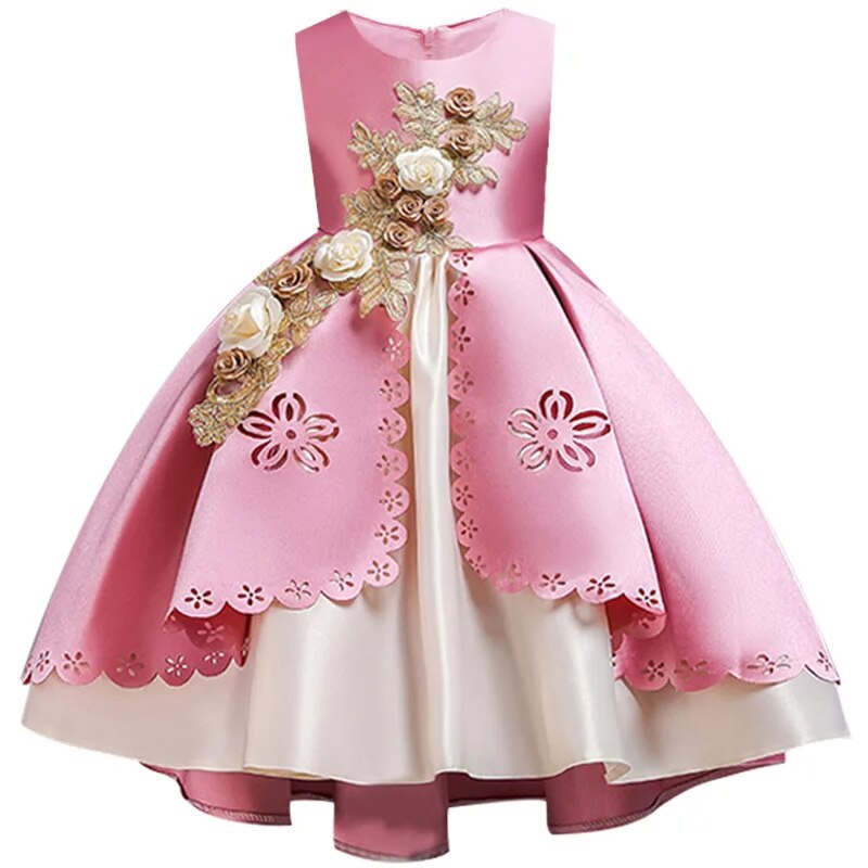 Qfdian halloween costumes christmas costumes Christmas Kids Dress For Girls Elegant Princess Dress Children Costume Girls Clothes Flower Girls Wedding Party vestidos 3-10 Y