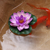 Qfdian home decor hot sale new Artificial Lotus Simulation water lily flowers Pond Plant Ornament Floating Flower Home Garden Pond Decoration Floating Lotus