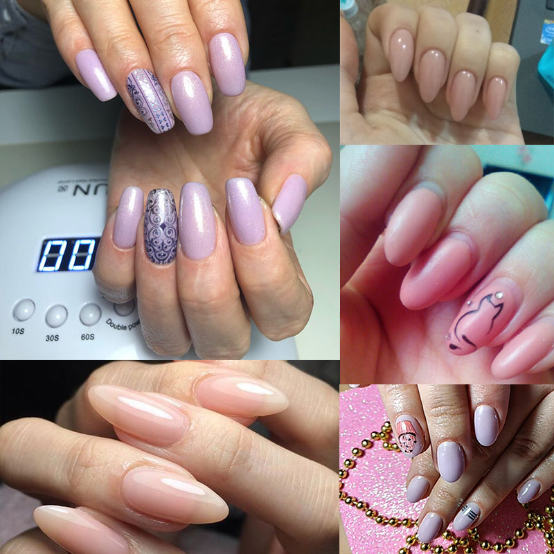 QFDIAN Milky Pink Rubber Base Gel Camouflage Color Coat Nude Brown Soak Off Nails Gels Varnish Lacquer 10ml UV LED Gel