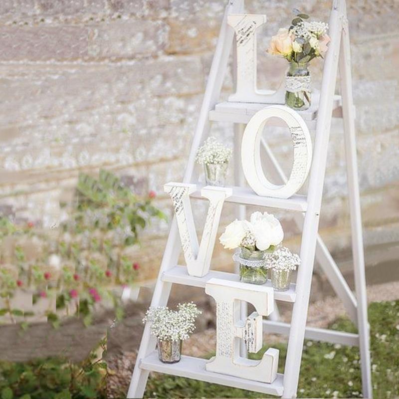 Qfdian Party decoration hot sale new 1pcs White Wooden LOVE Wedding Sign Romantic Wedding Decoration DIY Marriage LOVE Letters Photography Props