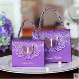 Qfdian Party gifts 50pcs/lot High-quality Laser Cut Butterfly Flower Gift Bags Candy Boxes Wedding favors Portable Gift Box Party Favor Decoration