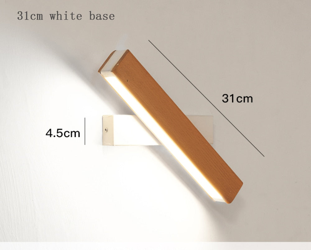 Qfdian home decor hot sale new Nordic simple Wooden LED Wall Lamp Modern Adjustable Lighting bar restaurant Living room Porch Wall Lamps Corridor decor