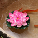 Qfdian home decor hot sale new Artificial Lotus Simulation water lily flowers Pond Plant Ornament Floating Flower Home Garden Pond Decoration Floating Lotus