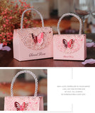 Qfdian Party gifts 50pcs/lot High-quality Laser Cut Butterfly Flower Gift Bags Candy Boxes Wedding favors Portable Gift Box Party Favor Decoration