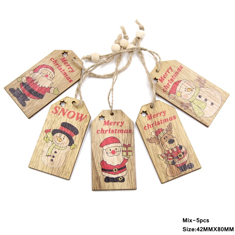 qfdian Hot!Set of Mix Christmas Wooden Pendants Ornaments Creative Wood Craft Xmas Tree Ornament Christmas Party Decorations Kids Gifts